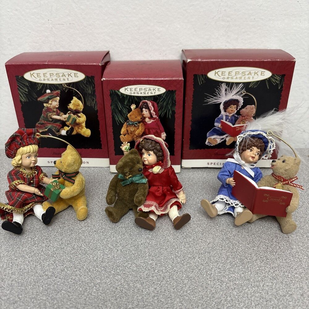 Vintage Hallmark Keepsake Lot Of 3 Ornaments Lucinda, Julianne, Beverly, Teddy